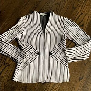 Alexandra Rosati runway blazer plunging V neck